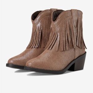 Fringe Western Ankle Boots - Brown